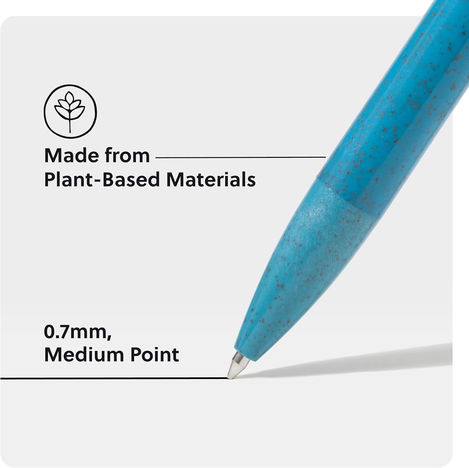 image:imageU Brands UEco Ballpoint Click Pens with Refills Set of 8 Core Speckle Medium 07 mm Point Black InkSunset Speckle