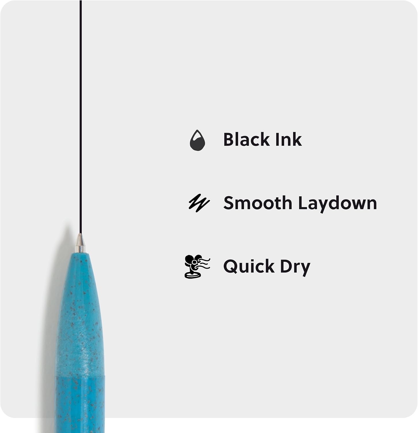 image:imageU Brands UEco Ballpoint Click Pens with Refills Set of 8 Core Speckle Medium 07 mm Point Black InkSunset Speckle