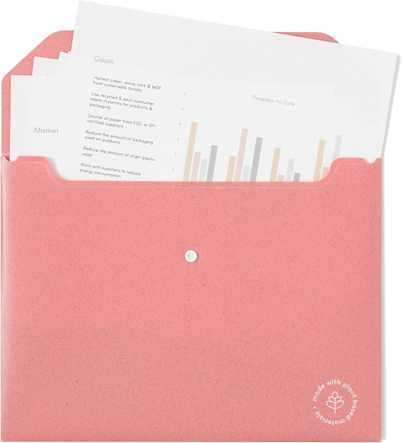 image:imageU Brands UEco Poly Document Holders Set of 10 Assorted Brights Single Pocket Letter Size 6601U0112Letter