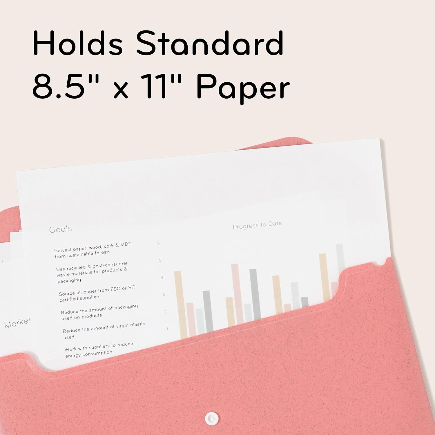 image:imageU Brands UEco Poly Document Holders Set of 10 Assorted Brights Single Pocket Letter Size 6601U0112Letter