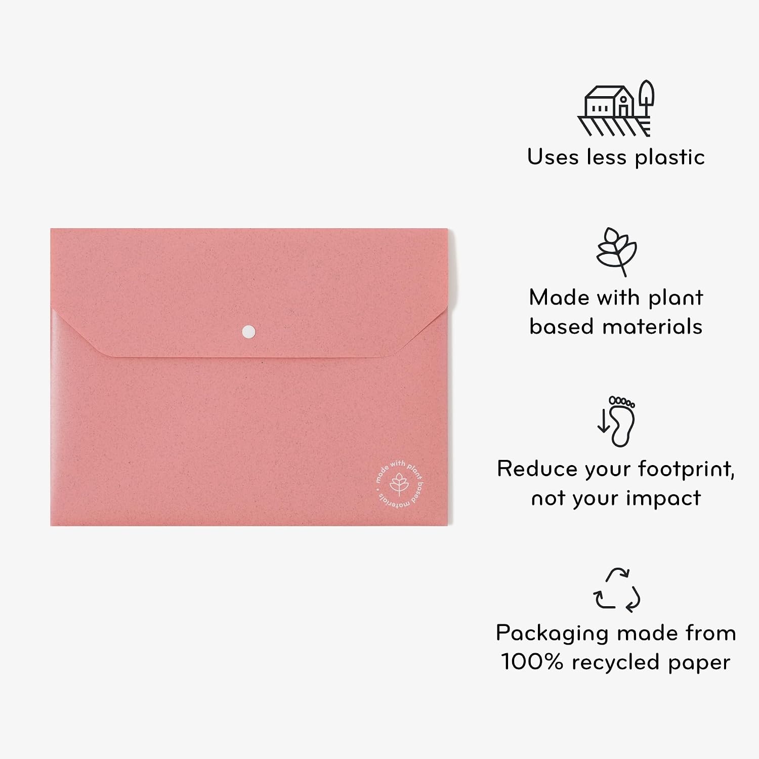 image:imageU Brands UEco Poly Document Holders Set of 10 Assorted Brights Single Pocket Letter Size 6601U0112Letter