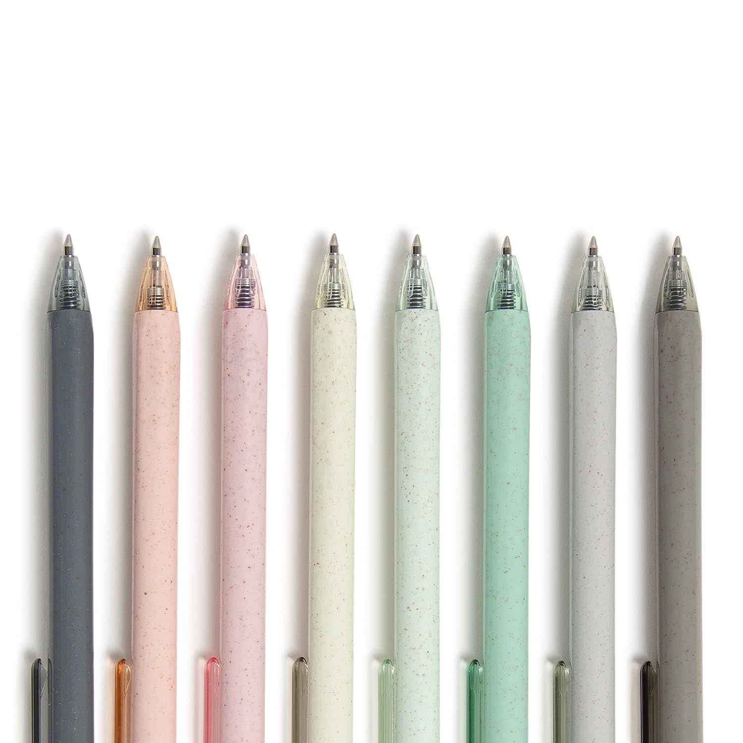 image:imageU Brands Ueco Pastel Speckle Gel Click Pens 7mm Black Ink Assorted Colors 8 Pack Refills