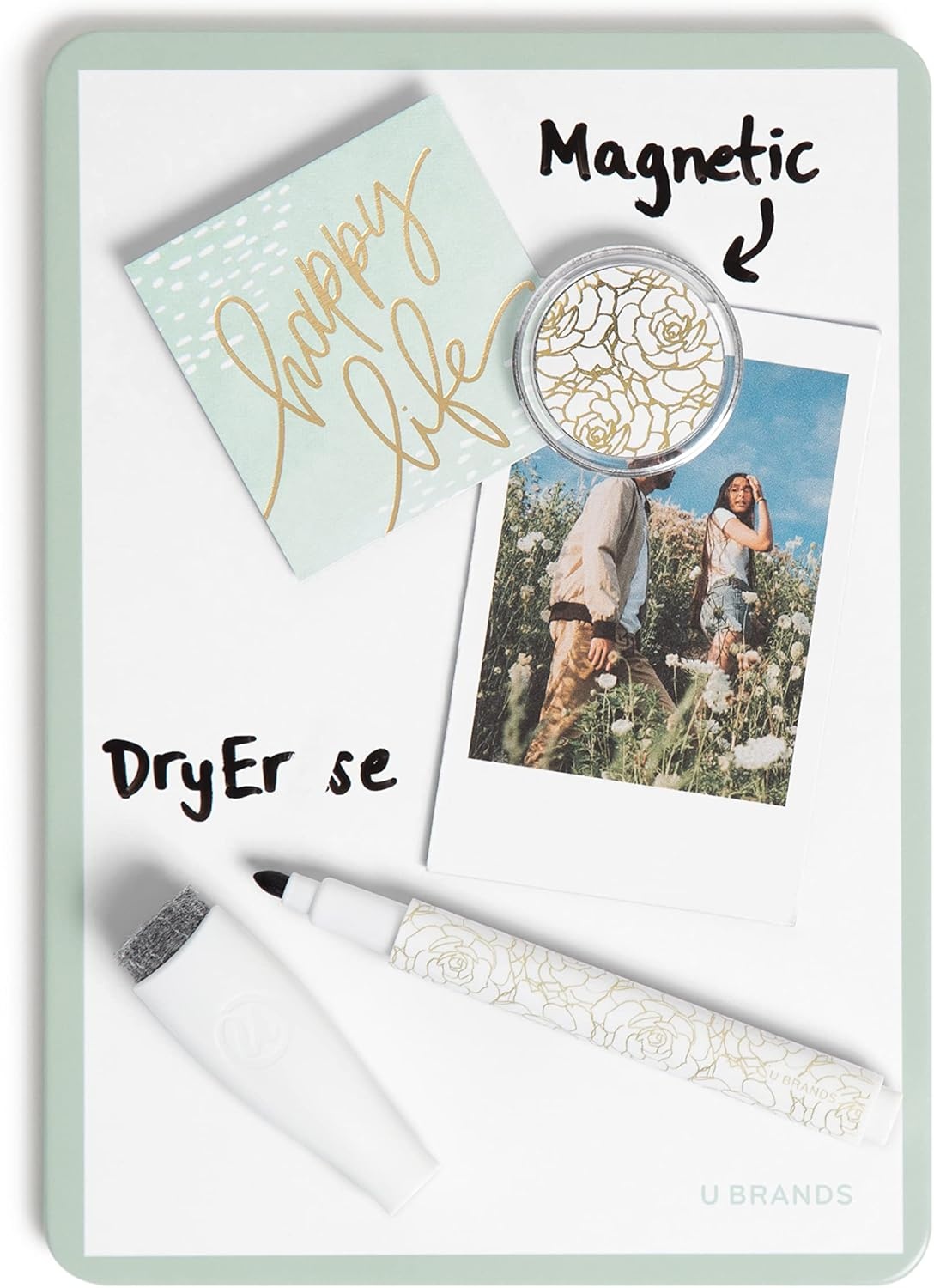 image:imageU Brands Urban Garden Locker Accessory Kit with Magnets Mirror Whiteboard Marker Organizer ShelfGreen