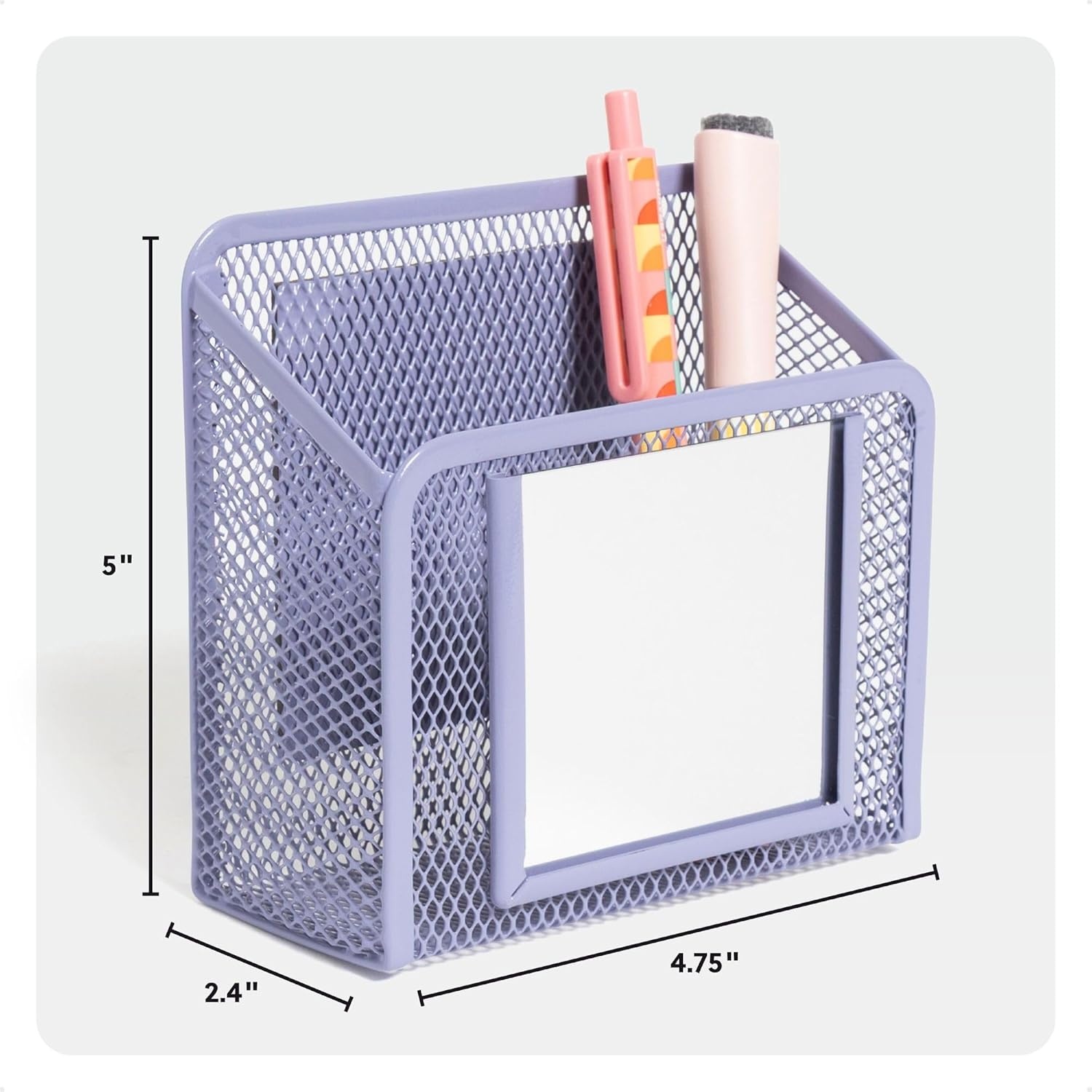 image:imageU Brands White Magnetic Locker Cup with Mirror Locker Mirror with Pencil Holder Magnetic Organizer for School Lockers 5 x 24 x 475Lavender Purple