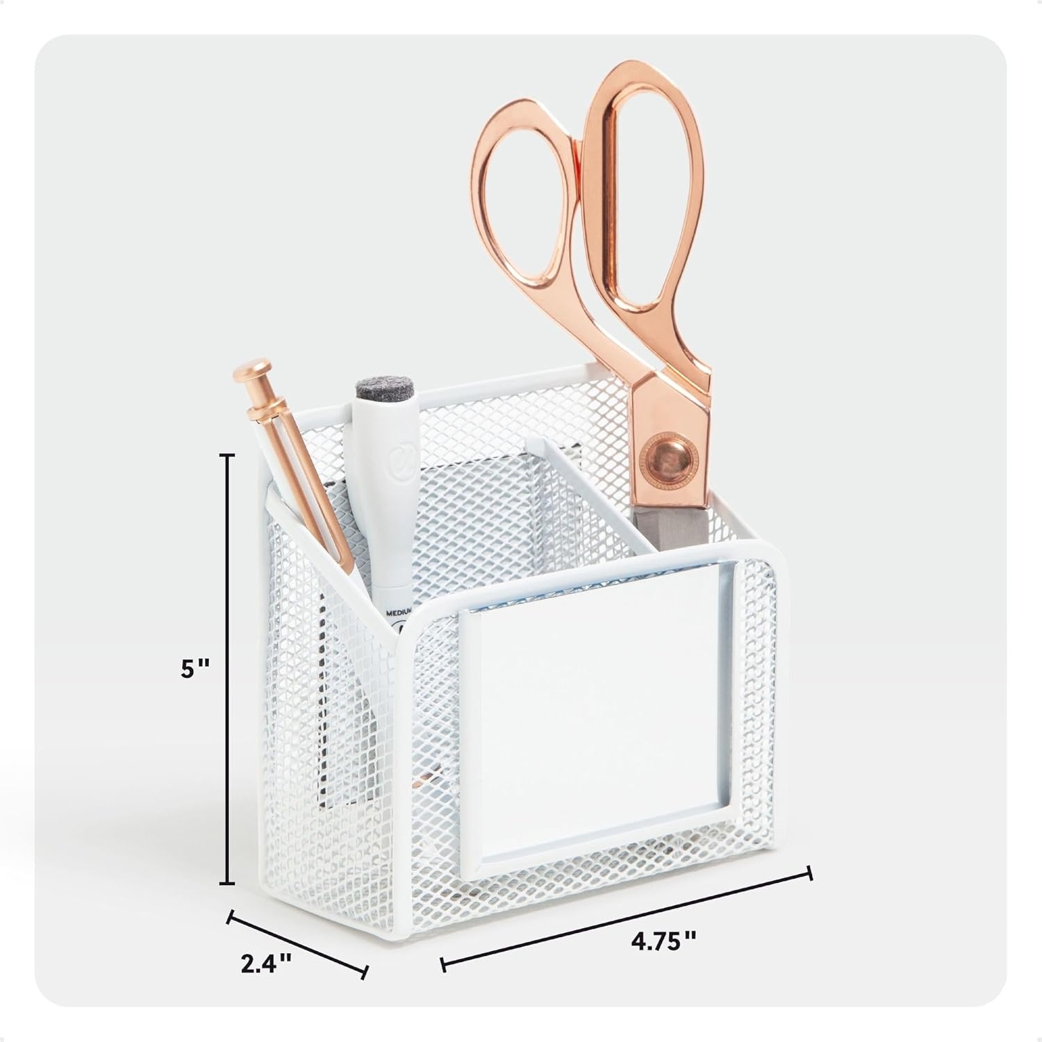 image:imageU Brands White Magnetic Locker Cup with Mirror Locker Mirror with Pencil Holder Magnetic Organizer for School Lockers 5 x 24 x 475White