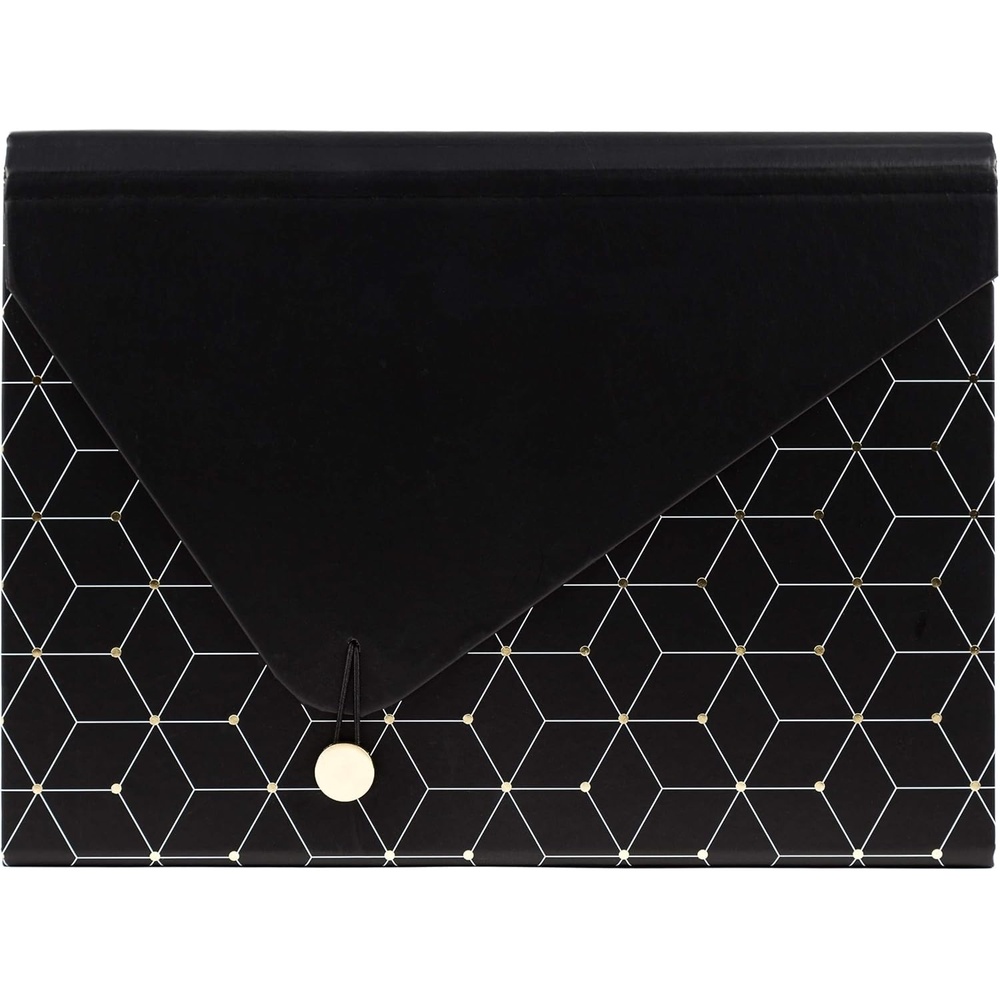 image:imageU Brands 13Pocket Expanding File Folder Office Supplies Citrus Squeeze Brass Hardware FSC CertifiedBlack  White and Gold