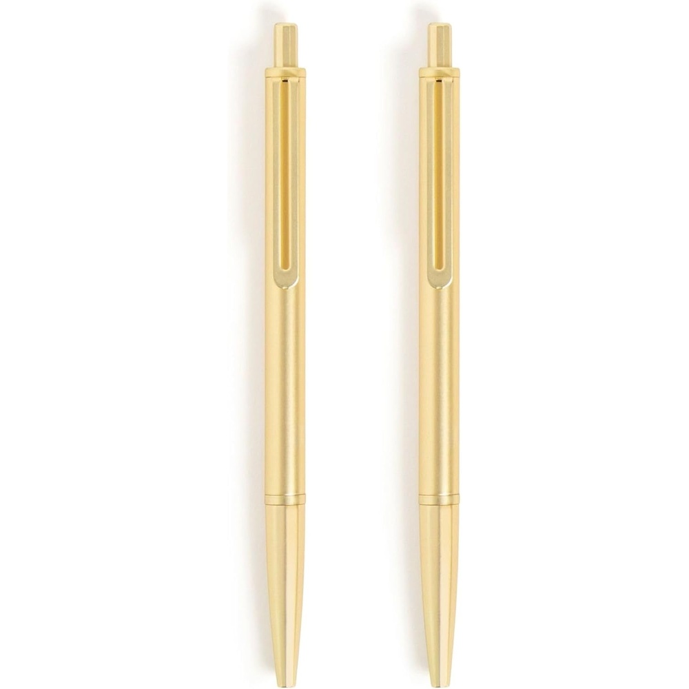 image:imageU Brands Avalon Electroplated Rose Gold Gel Pens Set of 2 with 2 Refills 07mm Medium Point Smooth Black Ink Durable Designer FinishGold