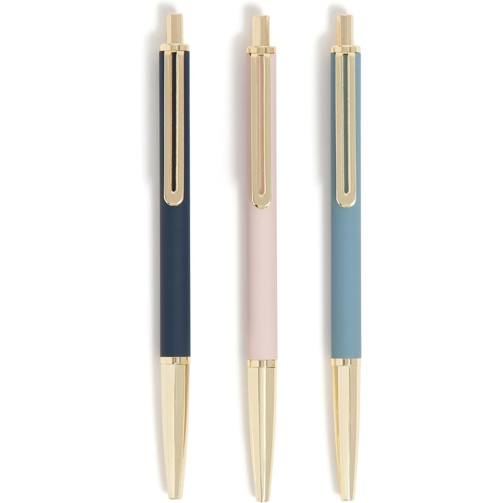 image:imageU Brands Avalon Electroplated Rose Gold Gel Pens Set of 2 with 2 Refills 07mm Medium Point Smooth Black Ink Durable Designer FinishMidCentury Geo