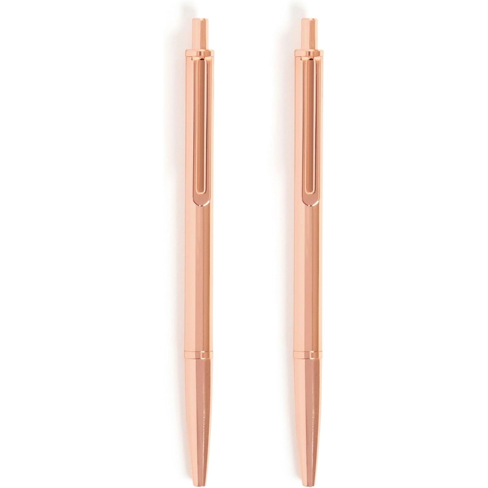 image:imageU Brands Avalon Electroplated Rose Gold Gel Pens Set of 2 with 2 Refills 07mm Medium Point Smooth Black Ink Durable Designer FinishRose Gold