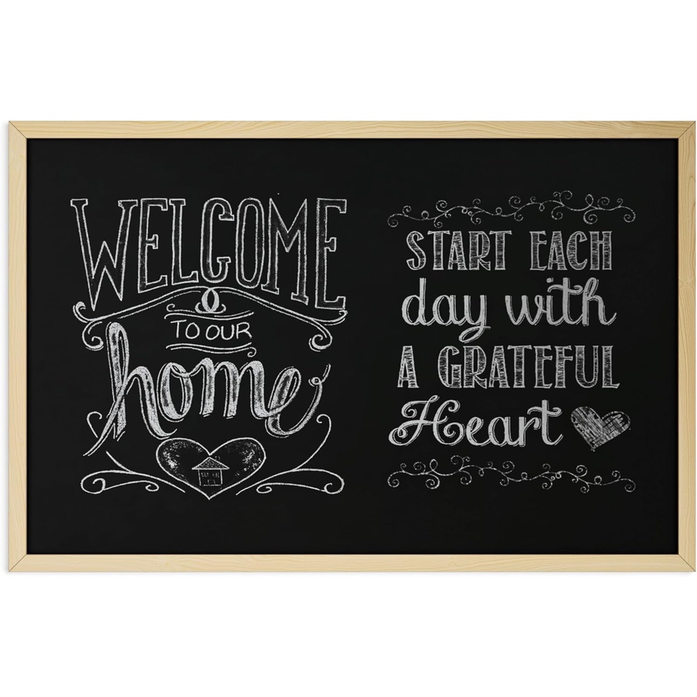 image:imageU Brands Chalkboard 24 x 36 Birch Wood Frame Blackboard Surface Wall Mountable Dry Erase Board Home Classroom amp Office Organization Memo amp Message Board