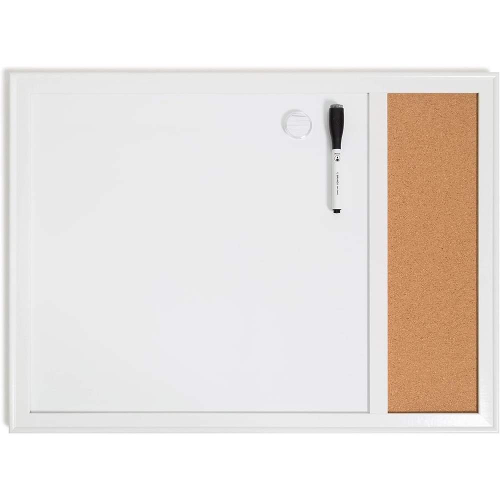 image:imageU Brands Combination Dry Erase Board White Board with Minimal Deco Frame Office Supplies Includes Marker and Magnet 24 x 18 5304U0001