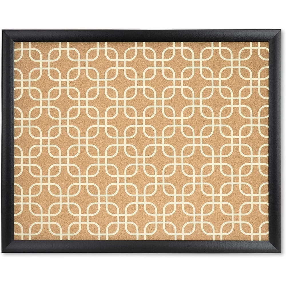 image:imageU Brands Cork Bulletin Board 36 x 24 Black Wood Style Frame Quatrefoil Design Print Industrial Grade Pinning SurfaceSquare