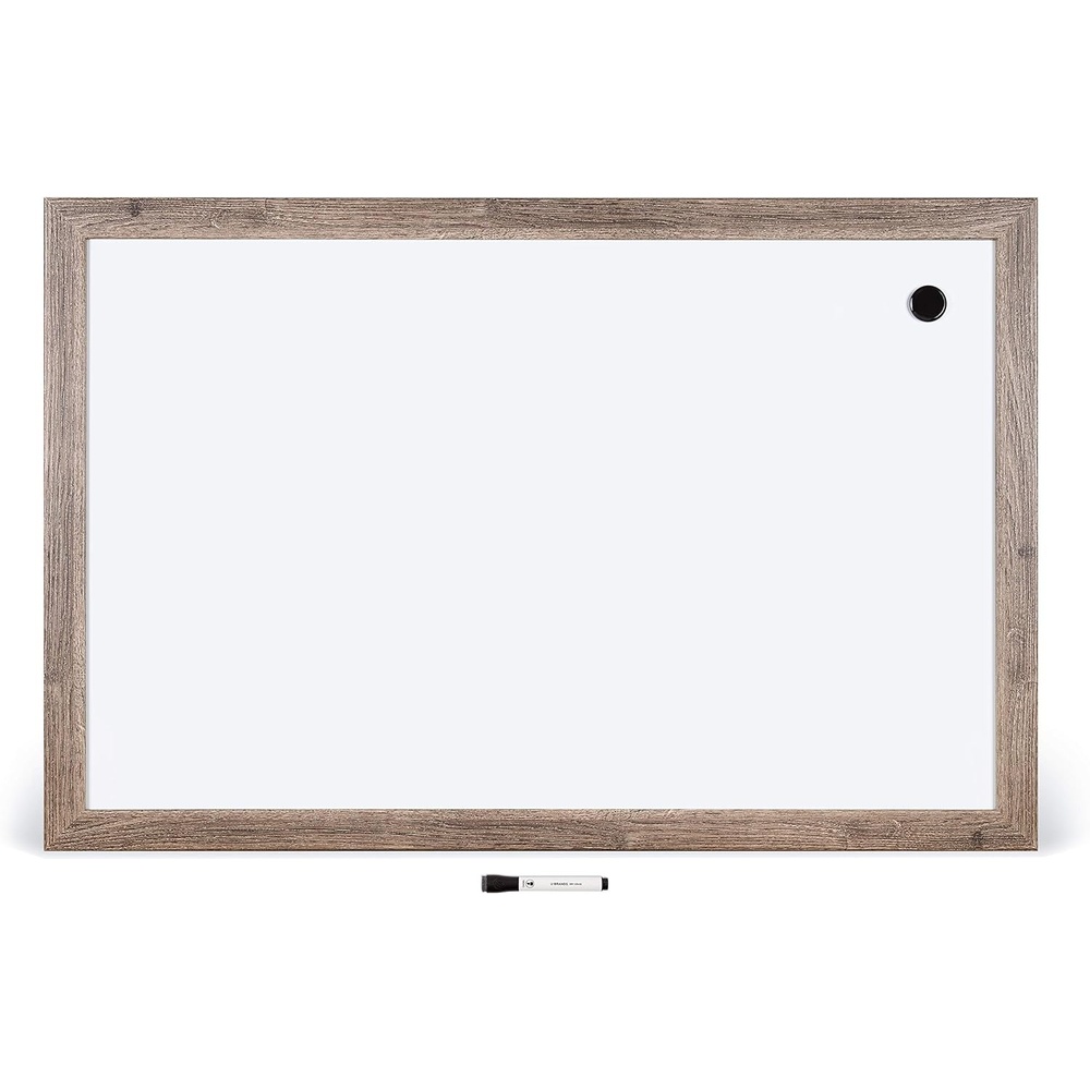 image:imageU Brands Decor Magnetic Dry Erase Board White Board 36 x 48 Inches Rustic Wood Frame36W x 24H