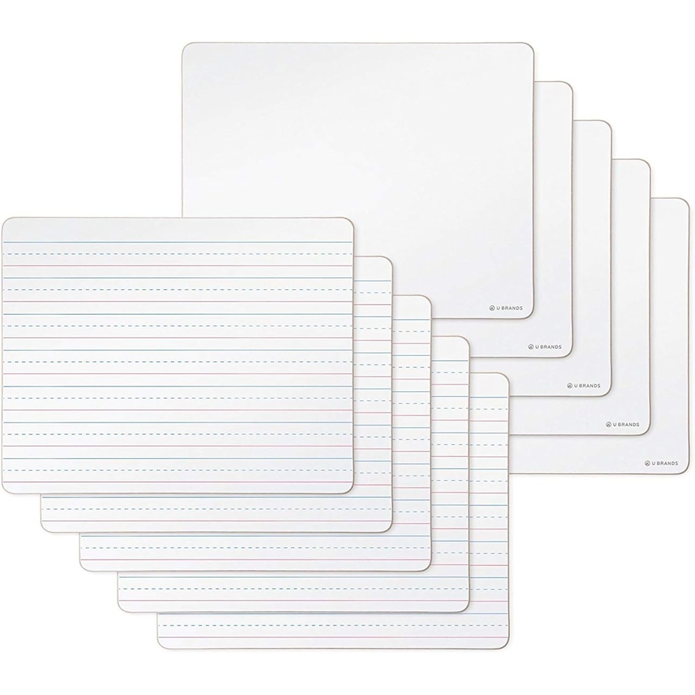image:imageU Brands Dry Erase Lap Board Set 12 x 9 Small Whiteboard Includes 6 Markers and 6 Erasers 6 Count10 Count
