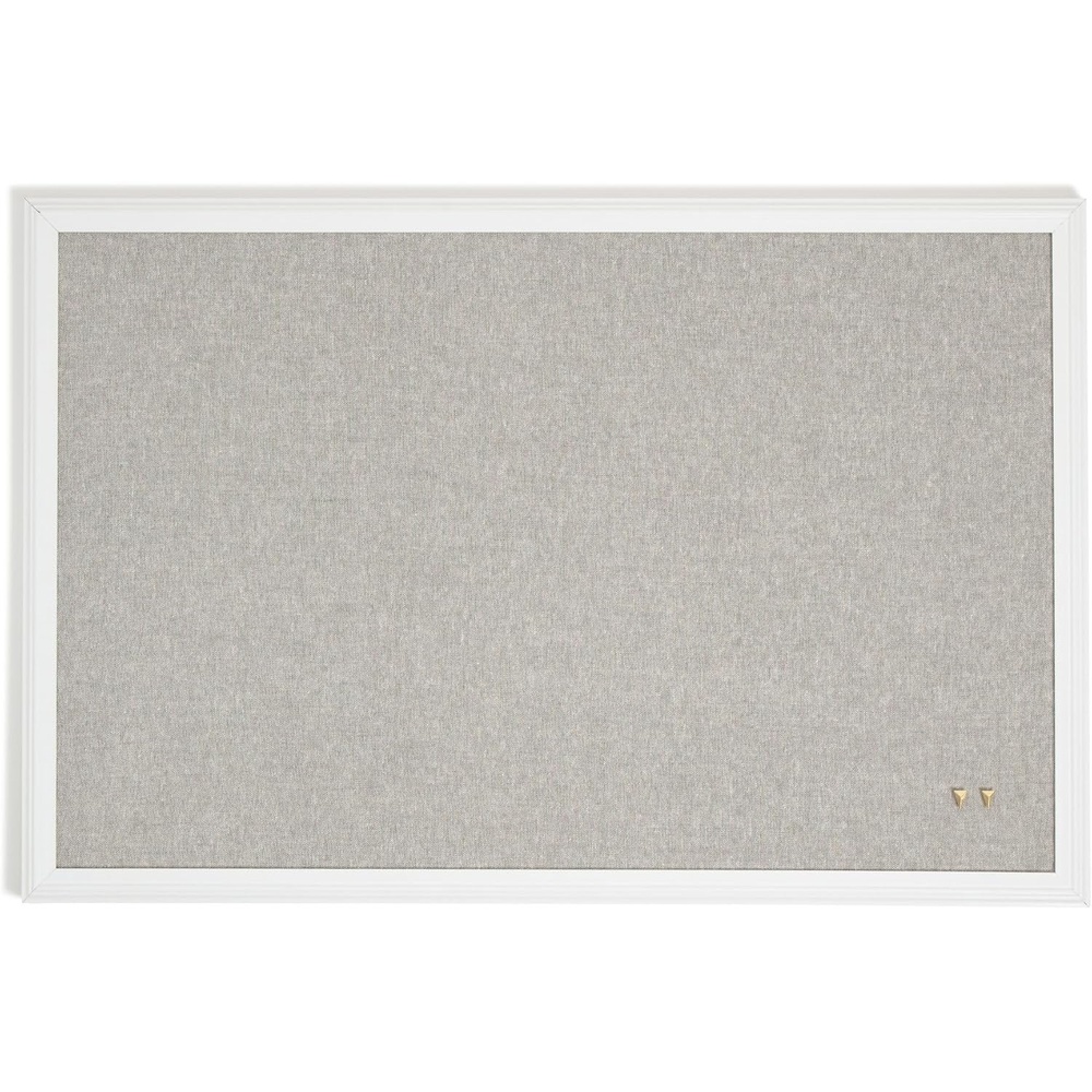 image:imageU Brands Farmhouse Large Bulletin Board 20 x 30 Inch Linen Fabric Pin Board White Wood Style Frame Wall Message Center amp Vision Board for Farmhouse Decor Home Office Classroom Includes Push Pins
