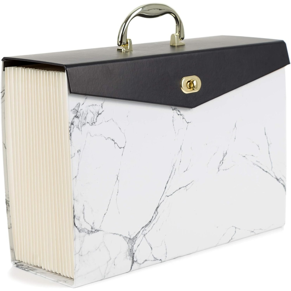 image:imageU Brands Fashion Expanding File Folder Legal Size 19 Pocket Gray LinenMarble Print