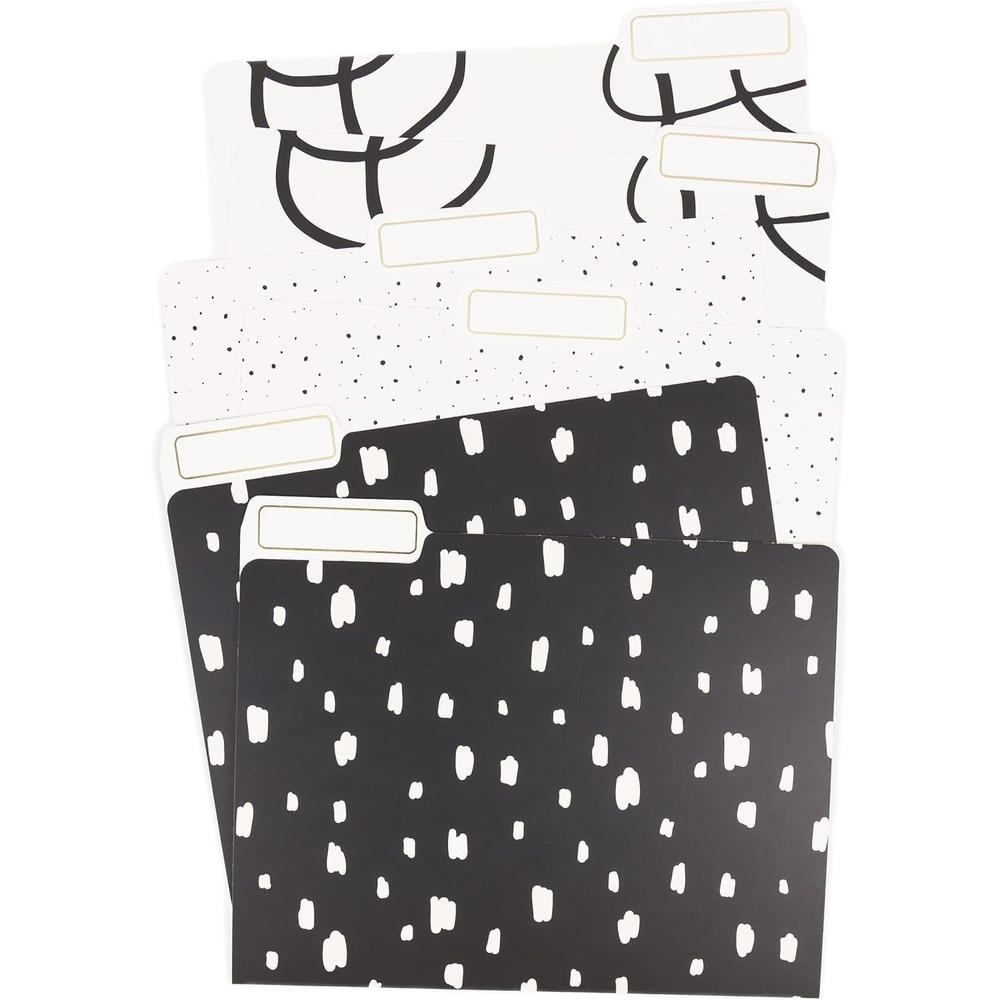image:imageU Brands Fashion File Folders 13Cut Tabs in Assorted Positions Letter Size Office Supplies 6 Count FashionableArtistic Elements