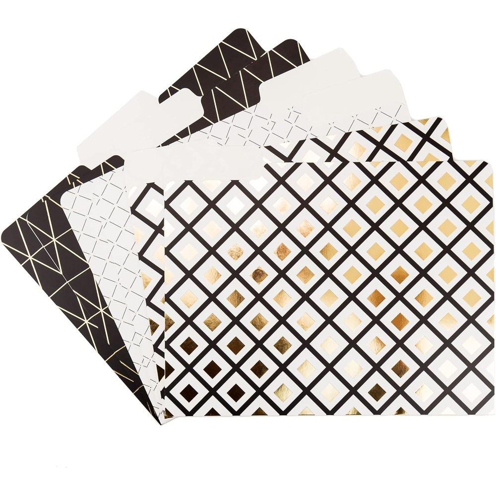 image:imageU Brands Fashion File Folders 13Cut Tabs in Assorted Positions Letter Size Office Supplies 6 Count PolyClassic