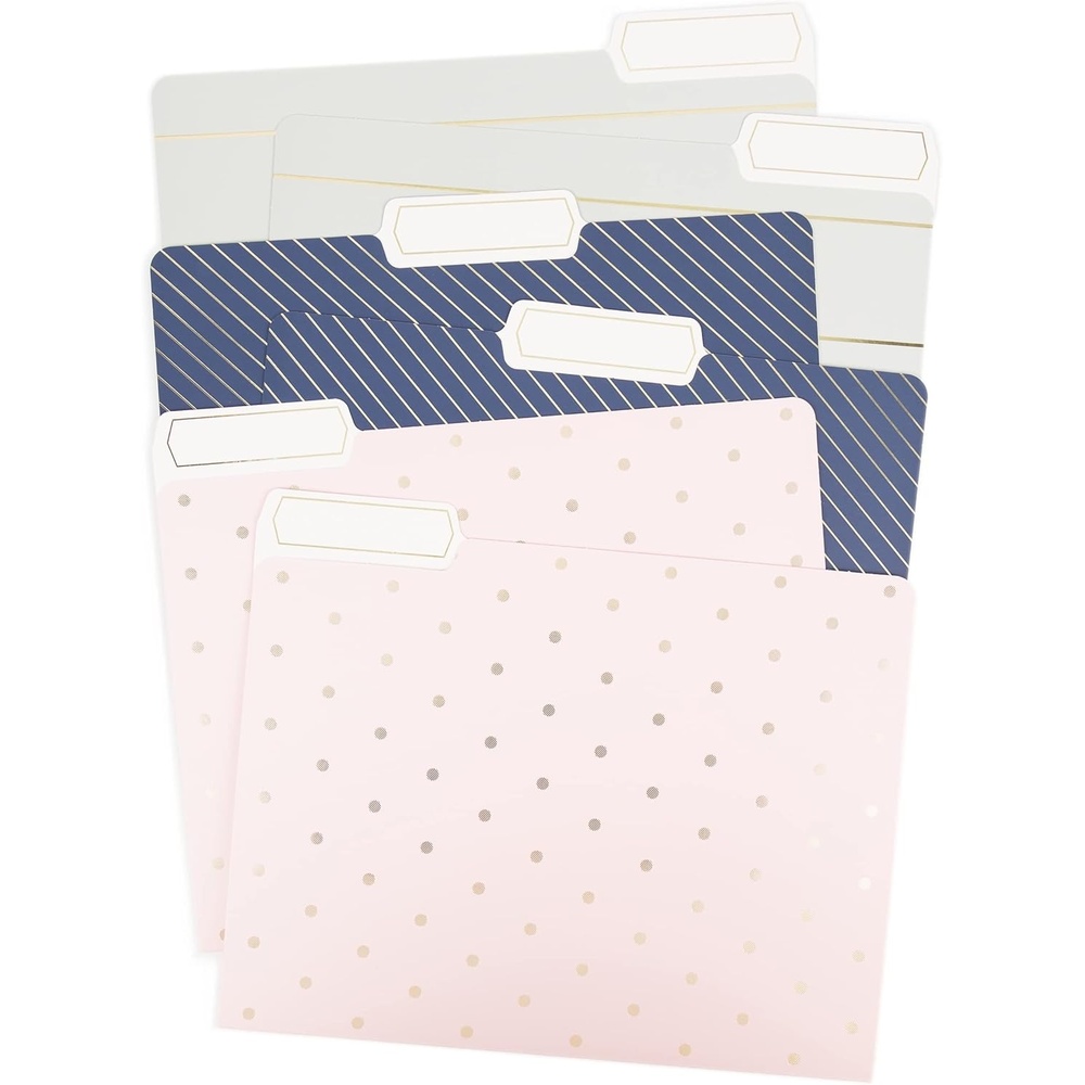 image:imageU Brands Fashion File Folders 13Cut Tabs in Assorted Positions Letter Size Office Supplies 6 Count PolyFashionable