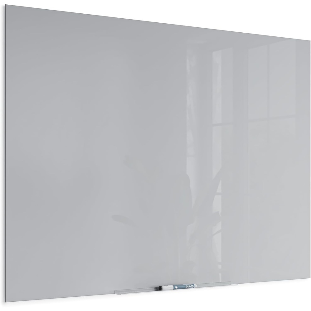 image:imageU Brands Floating NonMagnetic Glass DryErase Board 48 X 36 Gray Surface Frameless Includes 30 Tray and Liquid Chalk Marker 2908U000148W x 36H