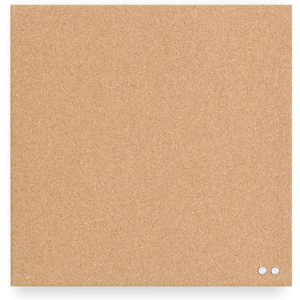 image:imageU Brands Frameless Square Cork Bulletin Board Office Supplies 14 x 14 Natural with Push Pins 1 Count