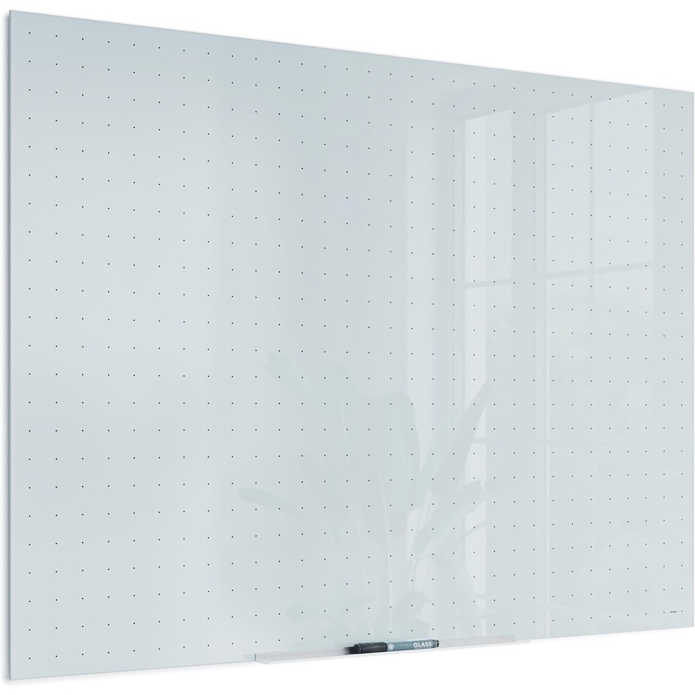 image:imageU Brands Glass Dry Erase Board 24 x 36 3x2 White Frosted Surface with Ghost Grid Frameless Includes Marker48W x 36H