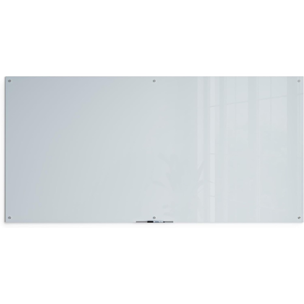 image:imageU Brands Glass Dry Erase Board 36 x 72 White Frosted Surface With Silver Grommets Includes Marker With BuiltIn Eraser96W x 48H