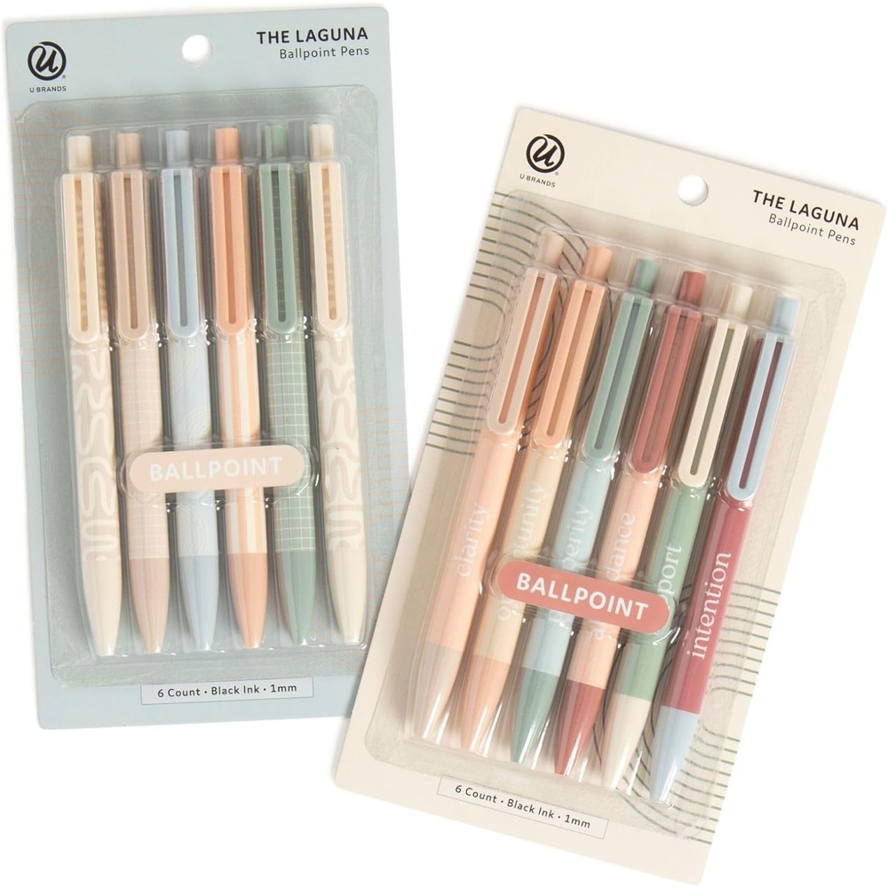 image:imageU Brands Laguna Ballpoint Pens 6 Count Foil Dots Bold 10mm Point Black InkNeutral Affirmations