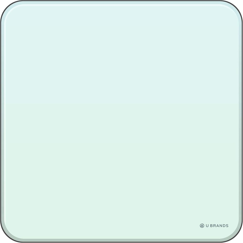 image:imageU Brands Magnetic Cubicle Glass Dry Erase Board 12 x 12 Inches White Frosted Surface Frameless 2343U000412W x 12H