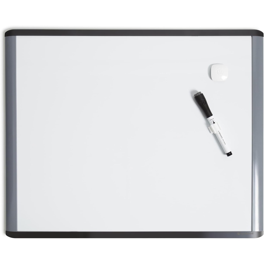image:imageU Brands Magnetic Dry Erase Board White Board 16 x 20 Black and Grey Frame Includes Marker and Magnet