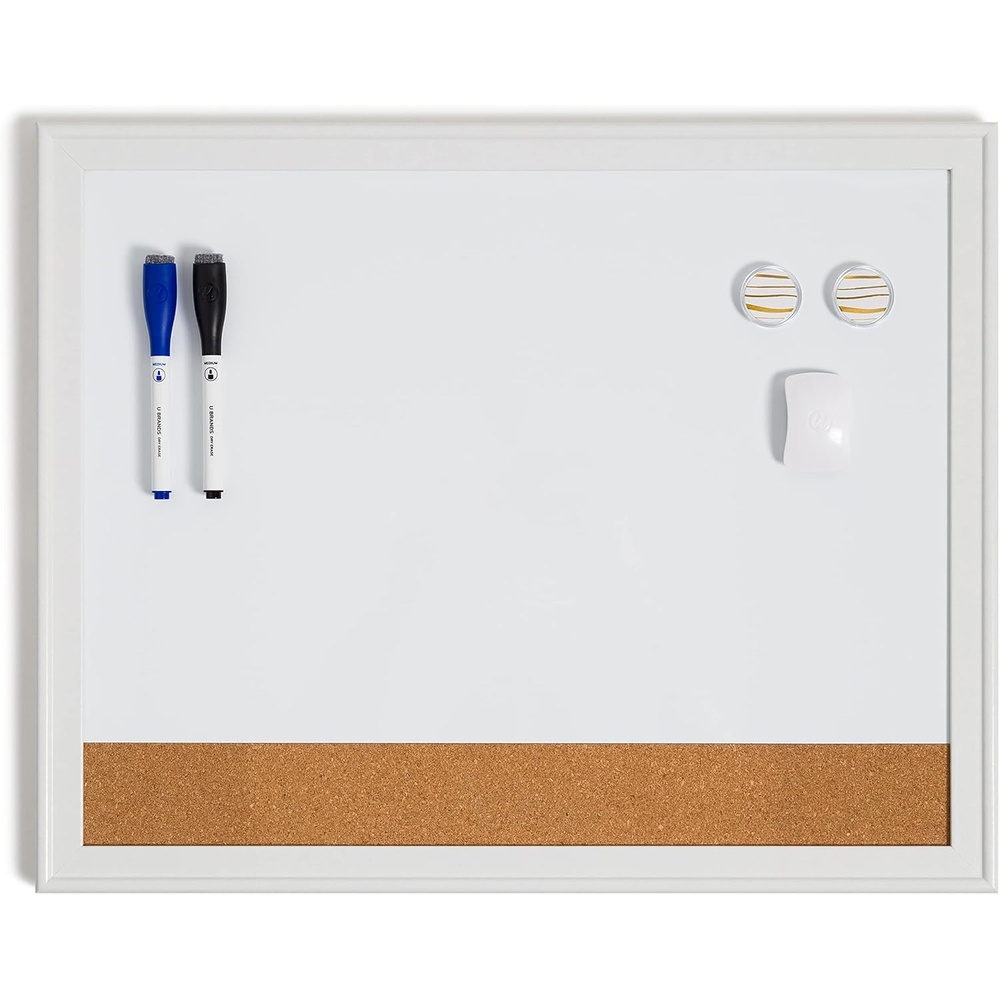 image:imageU Brands Magnetic Dry Erase Combo Board Value Pack Includes Markers Magnets and Eraser16 x 20 Inches
