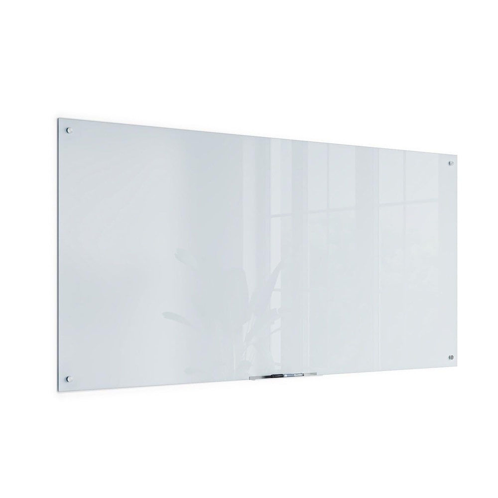 image:imageU Brands Magnetic Glass DryErase Board 36 x 72 Inches White Frosted Surface Frameless