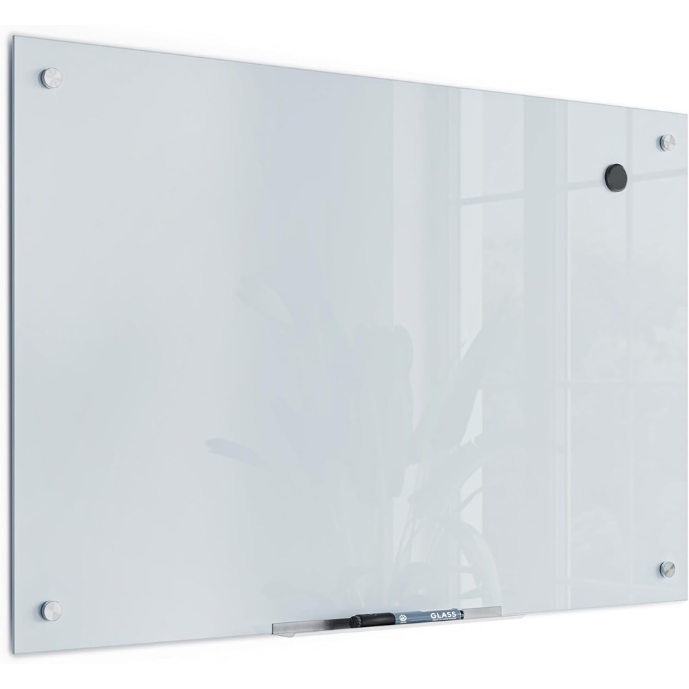 image:imageU Brands Magnetic Glass DryErase Board 96 X 48 Inches White Frosted Surface FramelessDry Erase Board