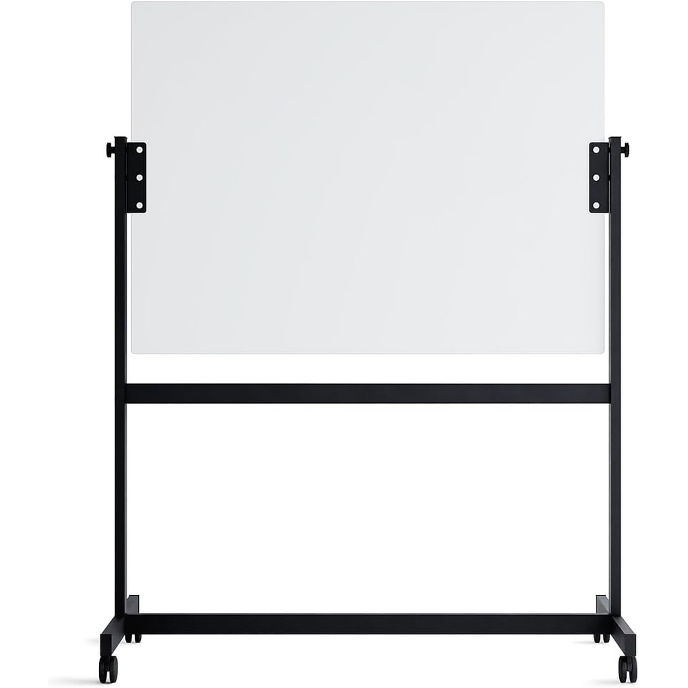 image:imageU Brands Magnetic Glass DryErase Board Rolling Easel 36 x 48 Inches White Frosted Surface