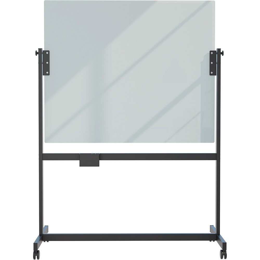 image:imageU Brands Magnetic Glass DryErase Board Rolling Easel 49 X 41 Inches White Frosted Surface