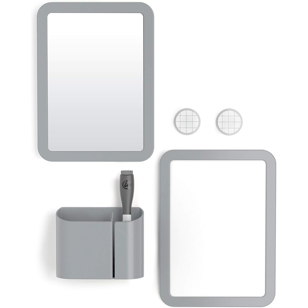 image:imageU Brands Magnetic Locker Accessories and Decorating Kit Back to School Essentials Mirror Markerboard Gold Magnetic Cup Marble Magnets and Dry Erase MarkerGrey