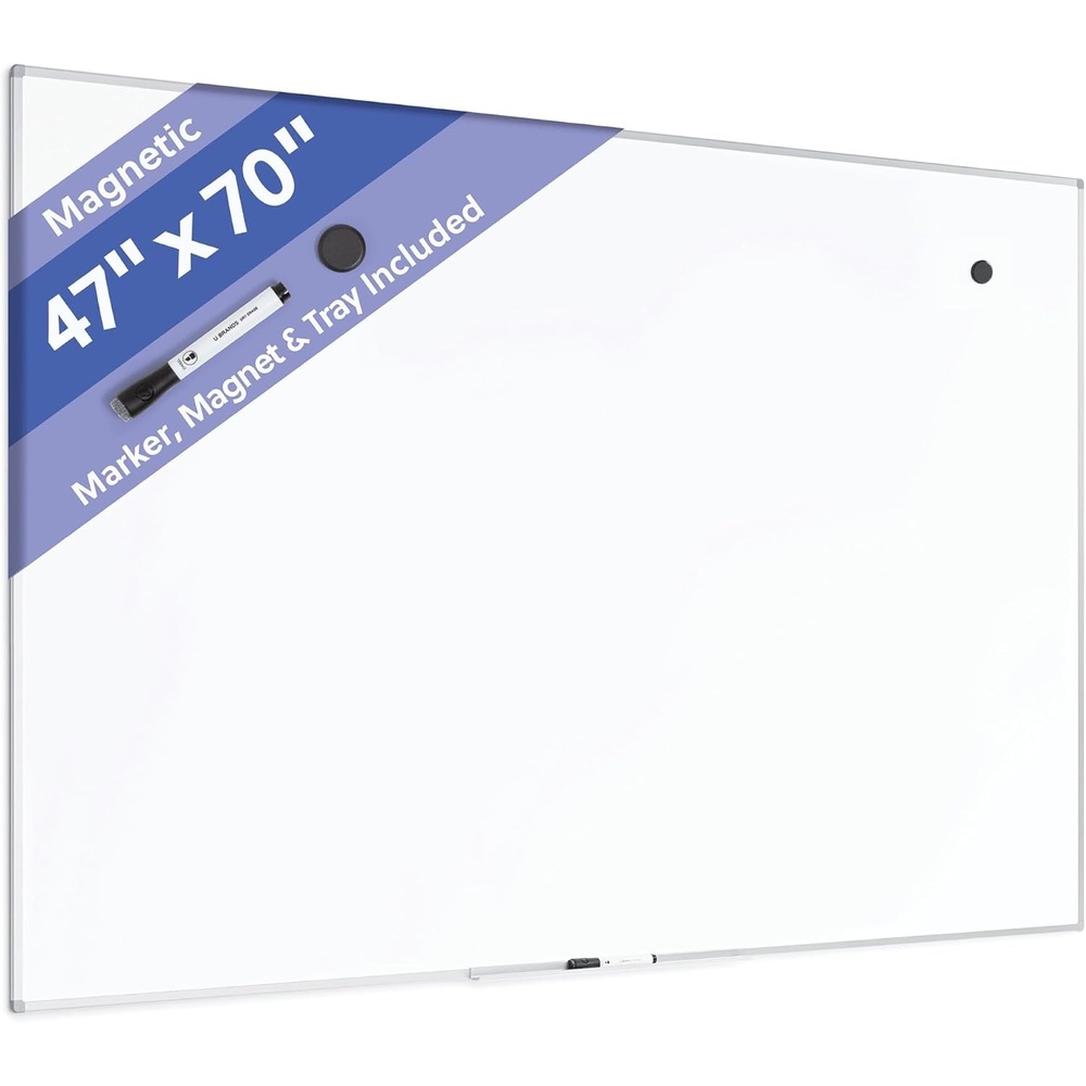 image:imageU Brands Magnetic Whiteboard 24 x 18 Slim Aluminum Frame Includes Dry Erase Marker Magnet and ClipOn Tray70W x 47H