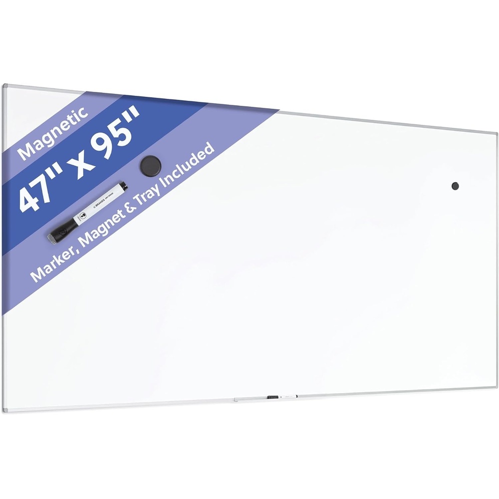 image:imageU Brands Magnetic Whiteboard 24 x 18 Slim Aluminum Frame Includes Dry Erase Marker Magnet and ClipOn Tray95W x 47H