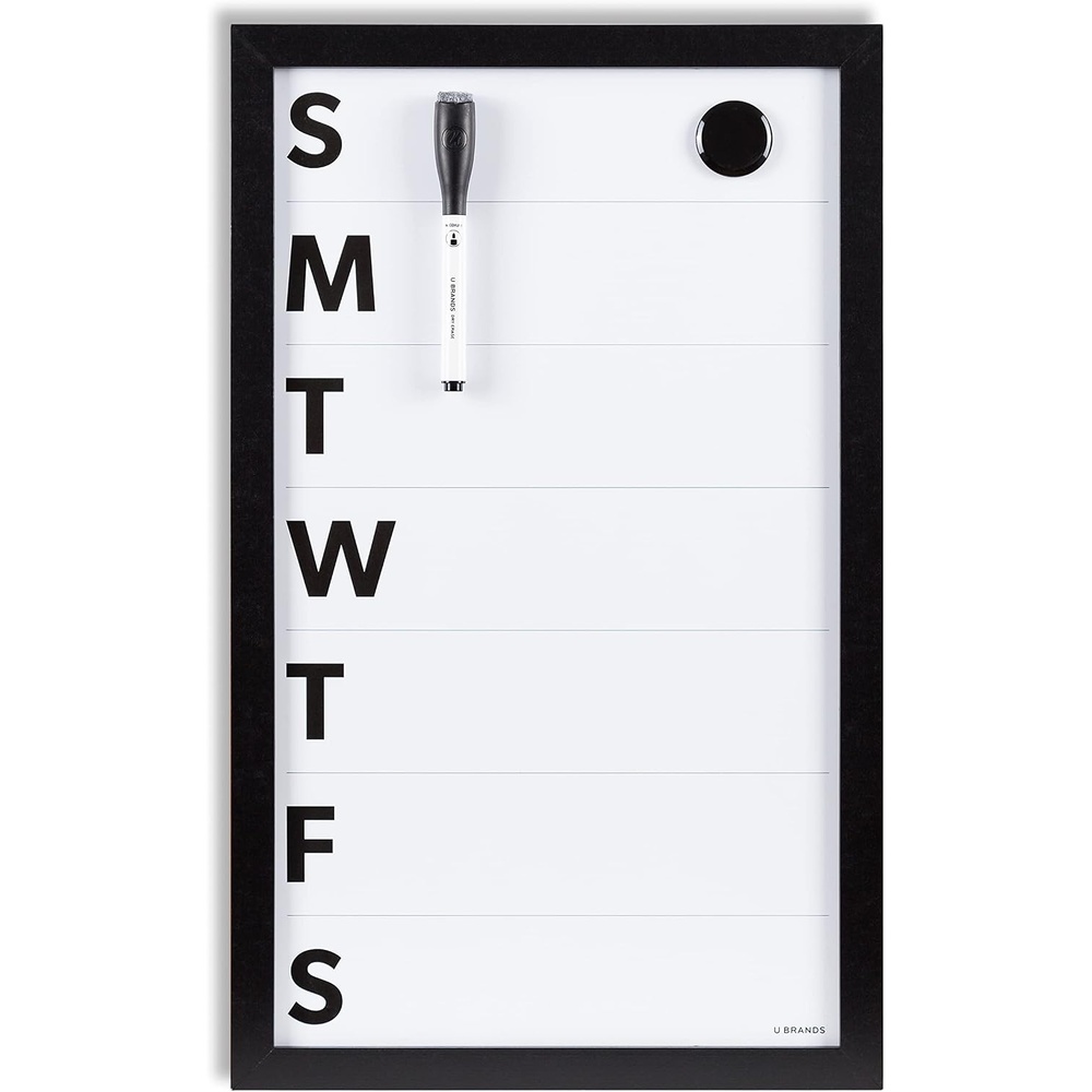 image:imageU Brands Magnetic Whiteboard 24 x 36 Black Wood Frame Dry Erase Board Wall Mounted White Board for Office Classroom Home Planning amp Organization11W x 18H