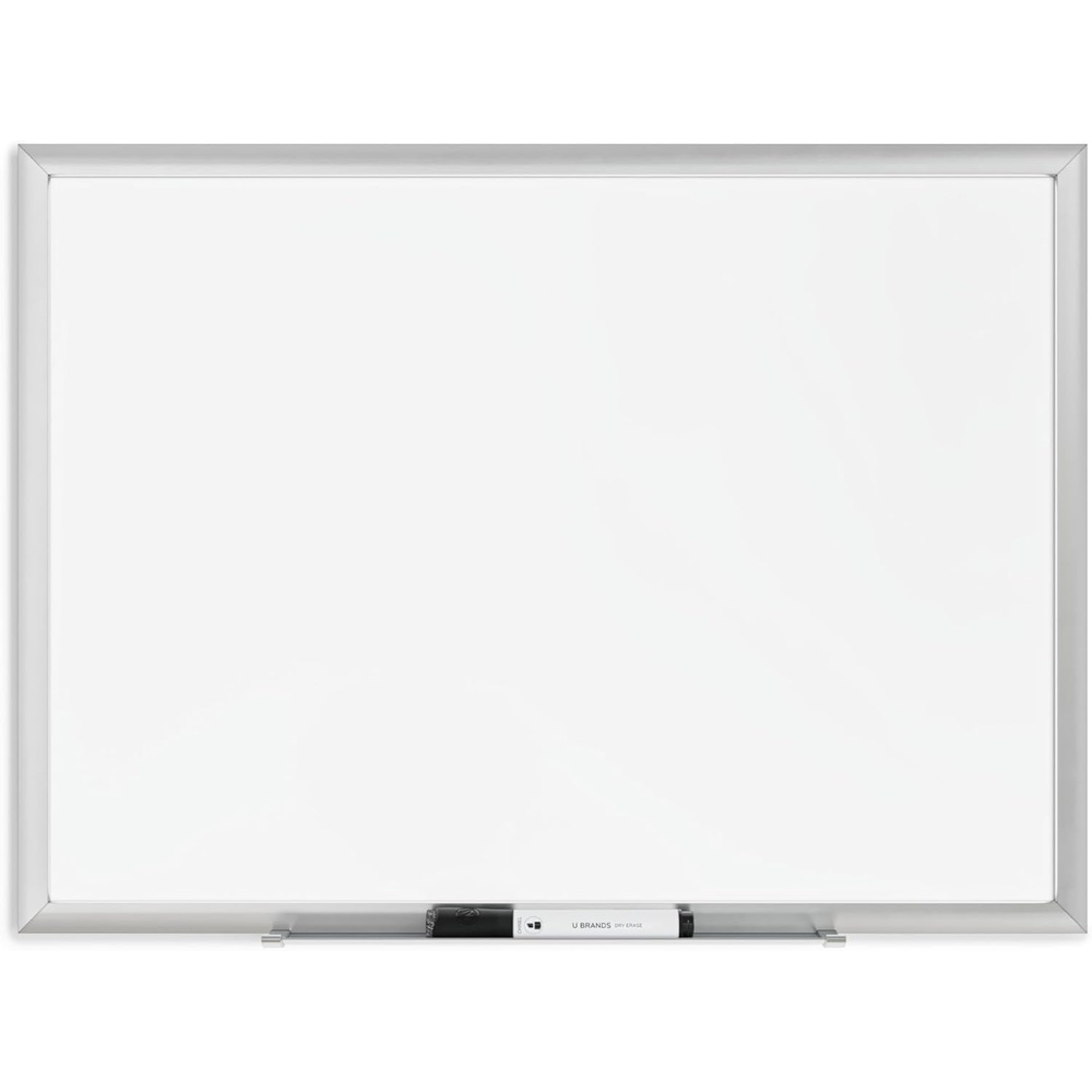image:imageU Brands Magnetic Whiteboard with Silver Aluminum Frame 96 x 48 Inches Dry Erase Board White Board for Office Supplies and Classroom Use23W x 17H