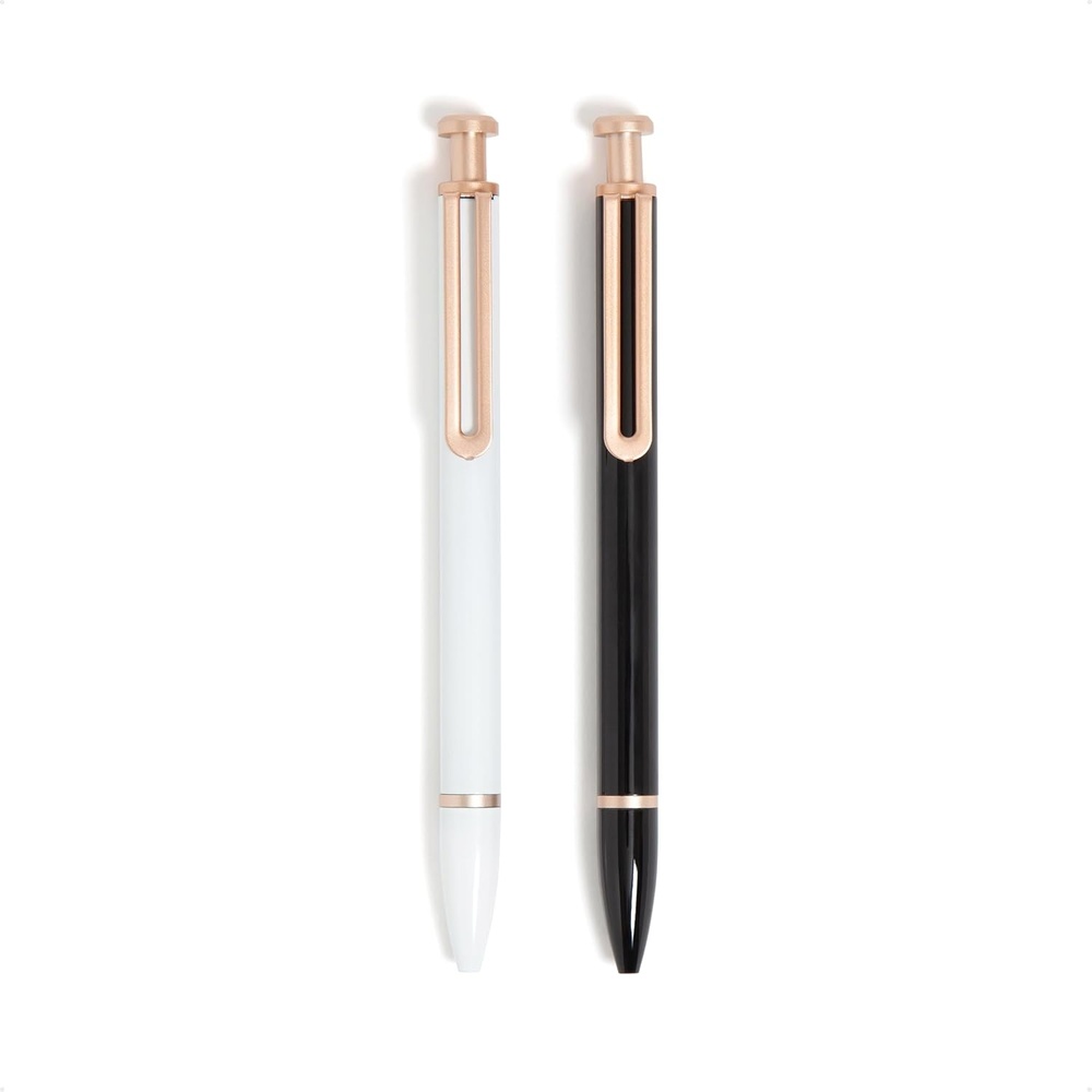 image:imageU Brands Monterey Ballpoint Pens Set of 2 Stripes And Dots With Gold Details Bold 10 mm Point Black Ink2 Count Pack of 1