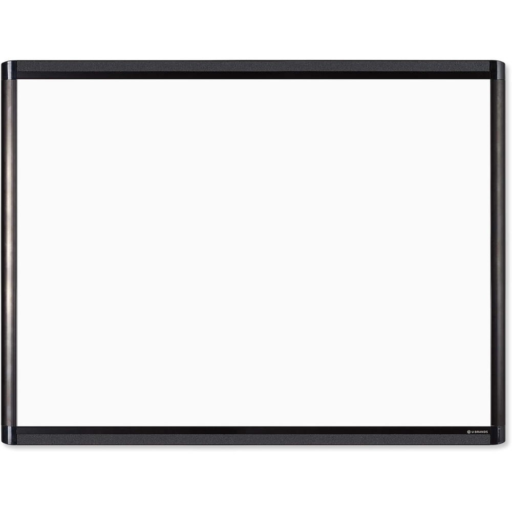 image:imageU Brands PINIT Magnetic Dry Erase White Board Black Aluminum Frame with Pin Strips Across the Top and Bottom 48 W x 36 H
