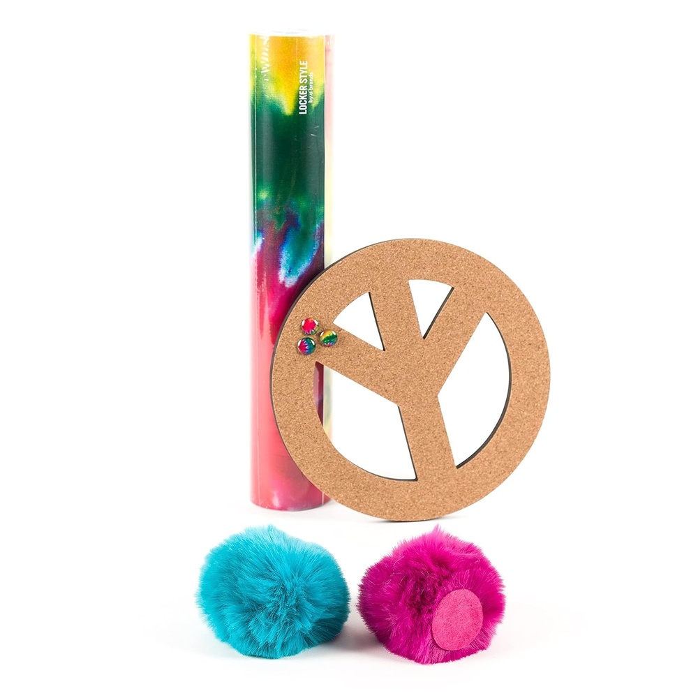image:imageU Brands Peace Out Locker Accessory Kit Includes Magnets Wrap Bulletin Board Push Pins 7 Pieces