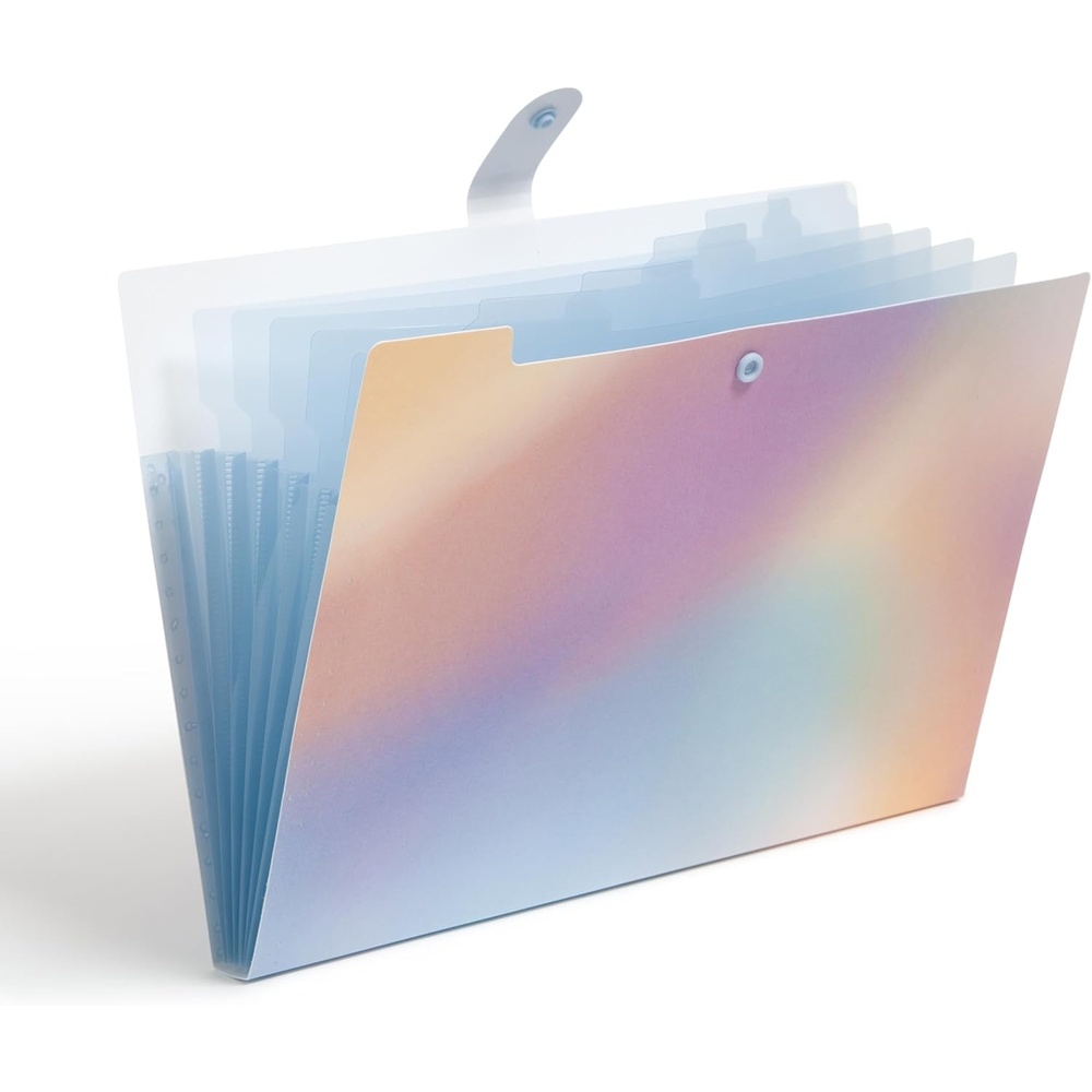 image:imageU Brands Poly 6 Pocket Expandable Folder with Tabs Lucent Dreams Pastel 1 Count 15cut tabs and 14 Blank Adhesive LabelsPastel