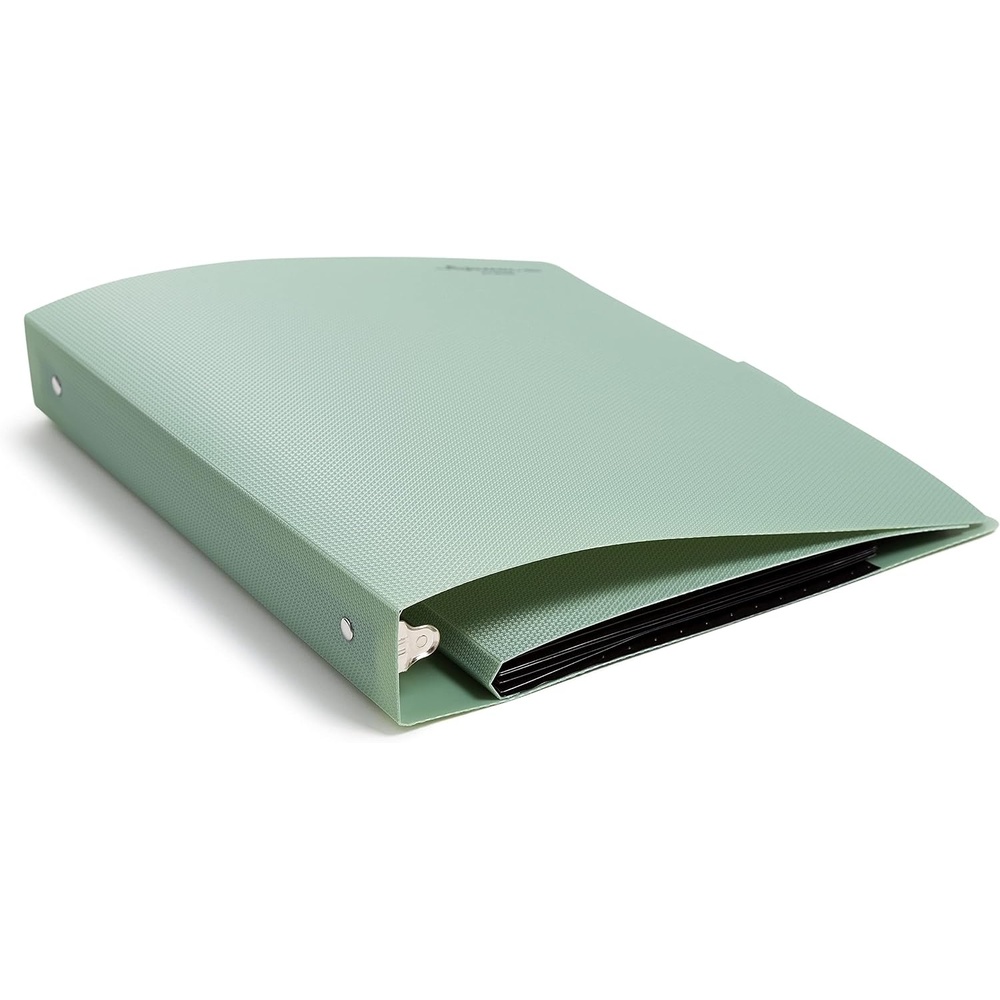 image:imageU Brands Poly Performance 1 Binders Set of 2 Olive Green Expanding File Pocket Silver Metal ORings