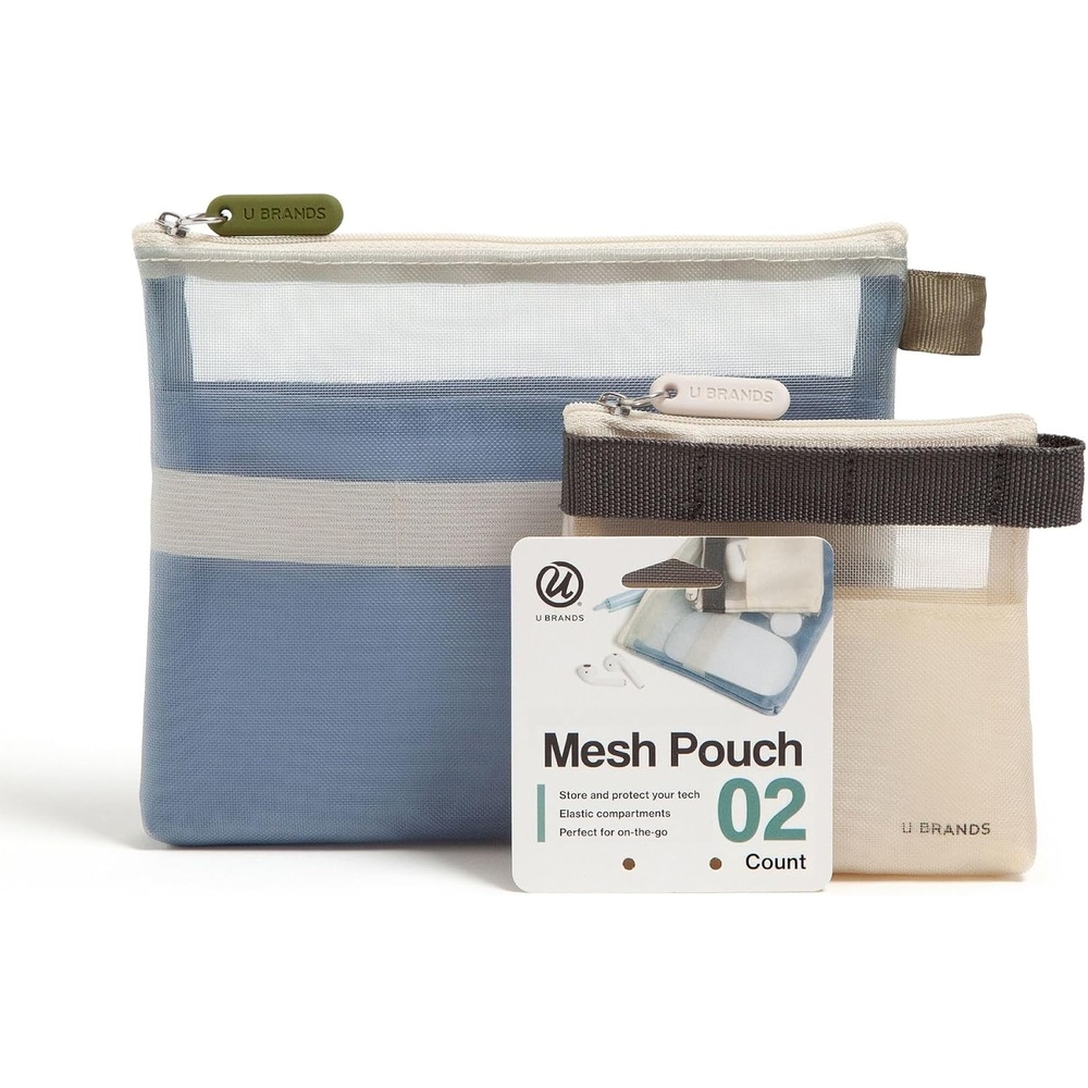 image:imageU Brands Tech Pouch Combo Set of 2Haze Blue and Sand Beige