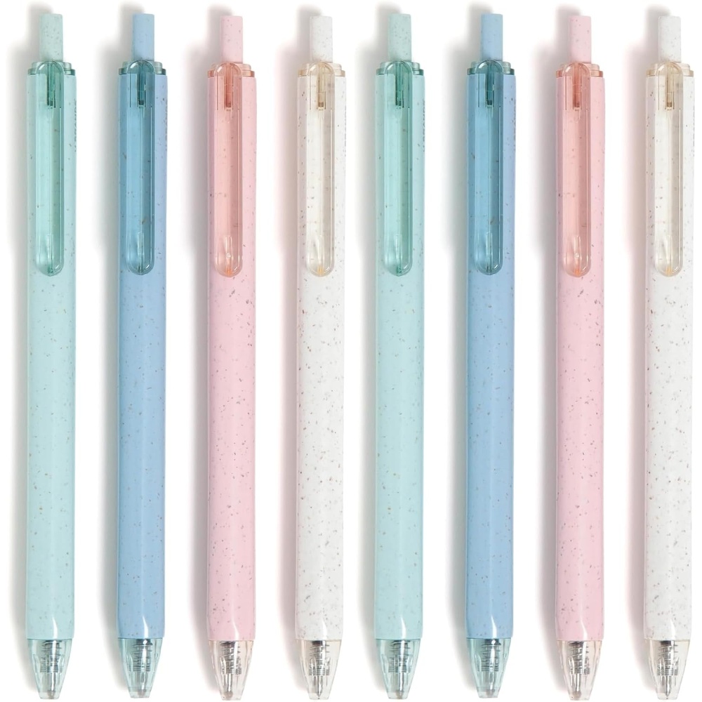 image:imageU Brands UEco Recycled Gel Pens Retractable Black Ink Pens Set of 4 Medium 07mm Point Smooth Writing Gel Ink Pastel Speckle Barrel Office School Supplies1 Count Pack of 8