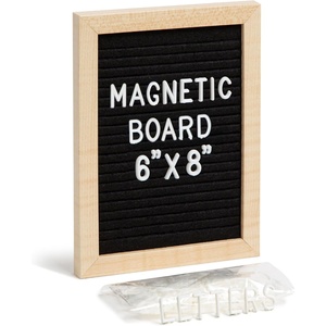 Magnetic Locker Letter Board, Black Felt, 8″ x 6″, Wood Frame