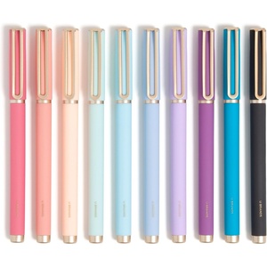 U Brands 10-Count Catalina Felt Tip Flair Pens, Medium 0.7mm Point, Assorted Bright Colored Ink Colors, Fine Point Felt Tip Markers, Soft Touch Flair-Style Pens for Writing and Drawing