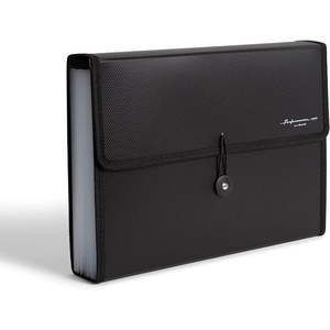 U Brands 13-Pocket Accordion File Organizer, Letter Size, Expandable File Folder Folder (U-Eco)(Black)
